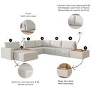 Ver imagem 2 de Sofá Agatha Canto com Chaise Pés em Madeira Design Moderno