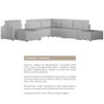 Sofá Agatha Canto com Chaise Pés em Madeira Design Moderno - 7