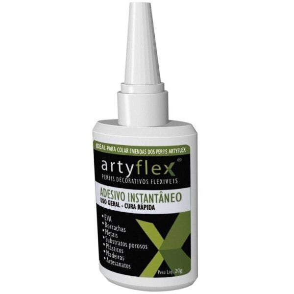 Conjunto Rodapé Eva Flexivel Autocolante 10mmx5cm e Cola Instantanea Artyflex 20g Artyflex - 6