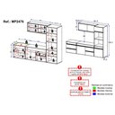Ver imagem 4 de Armário Cozinha Modulada Completa Suspensa 251,5cm 4 Peças Milano Multimóveis MP2476 Grafite