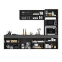 Ver imagem 5 de Armário Cozinha Modulada Completa Suspensa 251,5cm 4 Peças Milano Multimóveis MP2476 Grafite