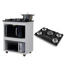 Ver imagem 1 de Kit Balcão para Cooktop Cozinha Kaiki Turim Branco com Fogão Cooktop 5 Bocas Tripla Chama Chamalux P