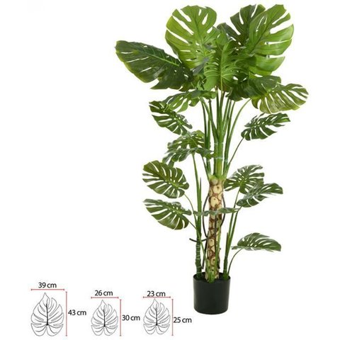 Planta Artificial Arvore Costela de Adao C/pote X20 Verde 1,5cm