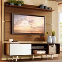 Ver imagem 1 de Rack Madesa Dubai e Painel para Tv até 65 Polegadas com Pés - Rustic/branco 6e6e