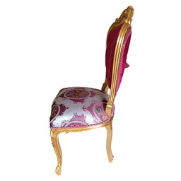 Cadeira Clássica Vermelha e Dourada - 116x55x53cm Prime Home Decor - 4