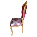 Ver imagem 4 de Cadeira Clássica Vermelha e Dourada - 116x55x53cm Prime Home Decor
