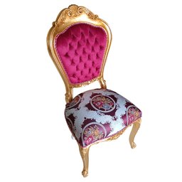 Cadeira Clássica Vermelha e Dourada - 116x55x53cm Prime Home Decor - 3