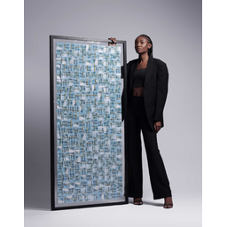 Quadro 3d - Notas de 100 Reais:ultra Gigante 170x85/azul - 1