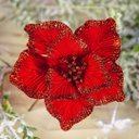Ver imagem 2 de Flor Artificial Natalina Magnólia Vermelha de Veludo | Linha Natal Encantado