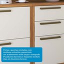 Ver mais imagens de Armário de Cozinha com Balcão e Tampo 4 Portas 3 Gavetas Pérola 100% Mdf Vidro Reflecta Amêndoa/off