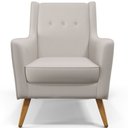 Ver imagem 6 de Kit 02 Poltronas Decorativas com Pés de Madeira Taroba D02 Veludo Bege B-309 - Lyam Decor