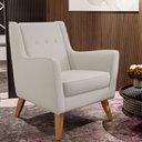 Ver imagem 2 de Kit 02 Poltronas Decorativas com Pés de Madeira Taroba D02 Veludo Bege B-309 - Lyam Decor