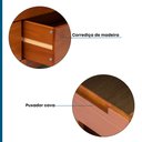 Ver mais imagens de Quarto de Casal Completo com Guarda Roupa, Cômoda, Cama e 2 Mesas de Cabeceira Madma Marrom