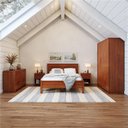 Ver imagem 1 de Quarto de Casal Completo com Guarda Roupa, Cômoda, Cama e 2 Mesas de Cabeceira Madma Marrom