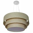 Ver imagem 1 de Lustre Pendente Triplo Cilíndrico Md-4133 Cúpulas em Tecido 80x70x60cm Rustico Bege - Bivolt