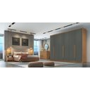 Ver imagem 3 de Guarda Roupa Casal 100% Mdf 6 Portas 6 Gavetas - Livorno-cumaru/grafite - Móveis Novo Horizonte