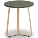 Ver imagem 2 de Mesa Lateral Redonda para Sala Living Pés Metálicos Lidie L06 Couro Verde - Lyam Decor
