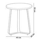 Ver imagem 4 de Mesa Lateral Redonda para Sala Living Pés Metálicos Lidie L06 Couro Verde - Lyam Decor