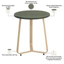 Ver imagem 3 de Mesa Lateral Redonda para Sala Living Pés Metálicos Lidie L06 Couro Verde - Lyam Decor