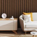 Ver imagem 1 de Papel de Parede Adesivo Madeira Ripada Brown Gh Papel de Parede 2,5m
