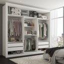Ver imagem 4 de Guarda-roupa Casal Hamburgo 3 Portas 4 Gavetas com Espelho Branco - Panorama Móveis