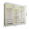 Guarda-roupa Casal Hamburgo 3 Portas 4 Gavetas com Espelho Branco - Panorama Móveis - 4