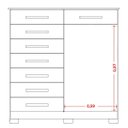 Ver imagem 5 de Cômoda Sapateira Alta Julieta 8 Gavetas 2 Portas Cinamomo/off White