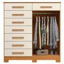 Ver imagem 2 de Cômoda Sapateira Alta Julieta 8 Gavetas 2 Portas Cinamomo/off White