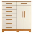 Ver imagem 1 de Cômoda Sapateira Alta Julieta 8 Gavetas 2 Portas Cinamomo/off White