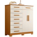 Ver mais imagens de Cômoda Sapateira Alta Julieta 8 Gavetas 2 Portas Cinamomo/off White