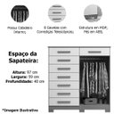 Ver imagem 4 de Cômoda Sapateira Alta Julieta 8 Gavetas 2 Portas Cinamomo/off White
