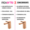 Ver imagem 2 de Torneira Monocomando Rose Gold Bica Baixa Luxo Banheiro Lavabo Pia Cuba Inovartte In62