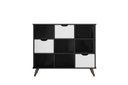 Ver imagem 1 de Nicho Organizador Retro Preto com 3 Gavetas Brancas 108 x 92,5cm - FdECOR