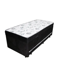 Cama Box Baú Solteiro Conjugado com Cama Auxiliar Bicama 3 em 1 - Suede Preto - 2