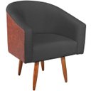 Ver imagem 5 de Poltrona Jade Decorativa Moderna Sala de Estar Quarto Escritório Conforto Corano Nozes e Linho Pés P