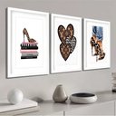 Ver imagem 1 de Kit 3 Quadros Grandes Grifes 60x48cm:moldura Branca