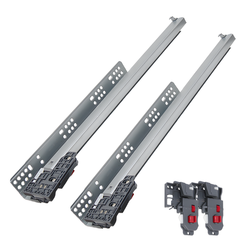 Kit 10 Par Corrediça Oculta Invisível Trilho Gaveta Aço 50cm