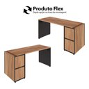 Ver imagem 6 de Mesa Escritório 150cm com Nicho Aéreo Industrial F5 Office Cor:nogal com Preto