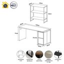 Ver imagem 3 de Mesa Escritório 150cm com Nicho Aéreo Industrial F5 Office Cor:nogal com Preto