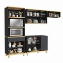 Ver imagem 5 de Kit Cozinha Compacta Modulada 4 Peças MDF 280cm Joy Yescasa Preto/Natural