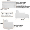 Ver imagem 4 de Sofá Swift 2 Lugares Retrátil 192cm Cinza Claro Linho Sallar Home