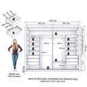 Ver imagem 3 de Guarda Roupas Casal 2 Portas de Correr 6 Gavetas Imperador Zanzini Madeir/off
