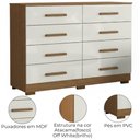 Ver imagem 4 de Comoda 8 Gavetas 136 Cm Mdp 2014148 Armoveis - Cinamomo Off White