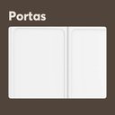 Ver imagem 2 de Balcão de Aço com Tampo Bella Bertolini 120cm Branco/Nogueira Caiena 3 Portas e 2 Gavetas