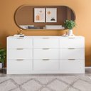 Ver imagem 4 de Buffet Cômoda 9 Gavetas Madeira 200x90cm Sun Yescasa Branco