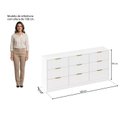 Ver imagem 3 de Buffet Cômoda 9 Gavetas Madeira 200x90cm Sun Yescasa Branco
