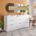 Ver imagem 6 de Buffet Cômoda 9 Gavetas Madeira 200x90cm Sun Yescasa Branco
