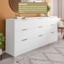 Ver imagem 5 de Buffet Cômoda 9 Gavetas Madeira 200x90cm Sun Yescasa Branco