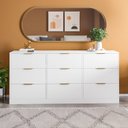 Ver imagem 4 de Buffet Cômoda 9 Gavetas Madeira 200x90cm Sun Yescasa Branco