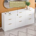 Ver imagem 7 de Buffet Cômoda 9 Gavetas Madeira 200x90cm Sun Yescasa Branco